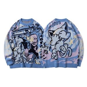 Harajuku Car Sweater 🩵